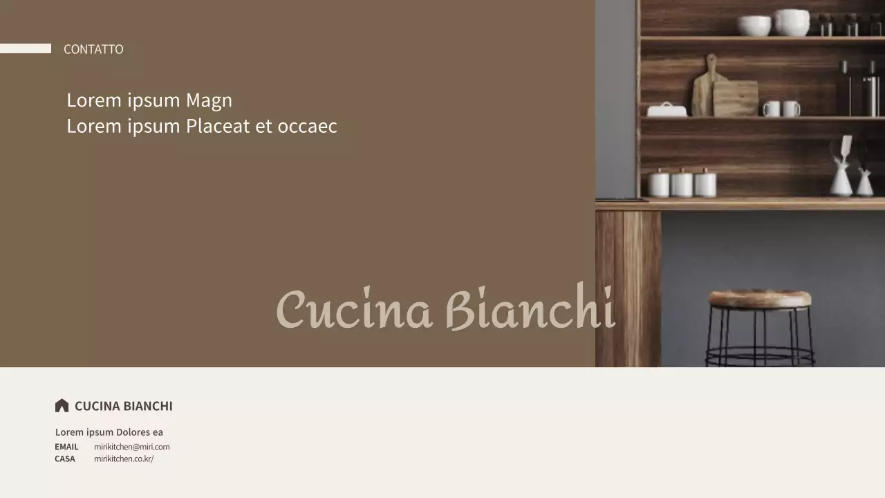 Guida al servizio di cucina condivisa ordinata in toni marroni Presentazione PPT