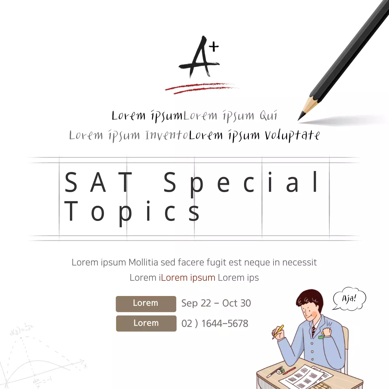 Black Minimal Sat Course Announcement Banner