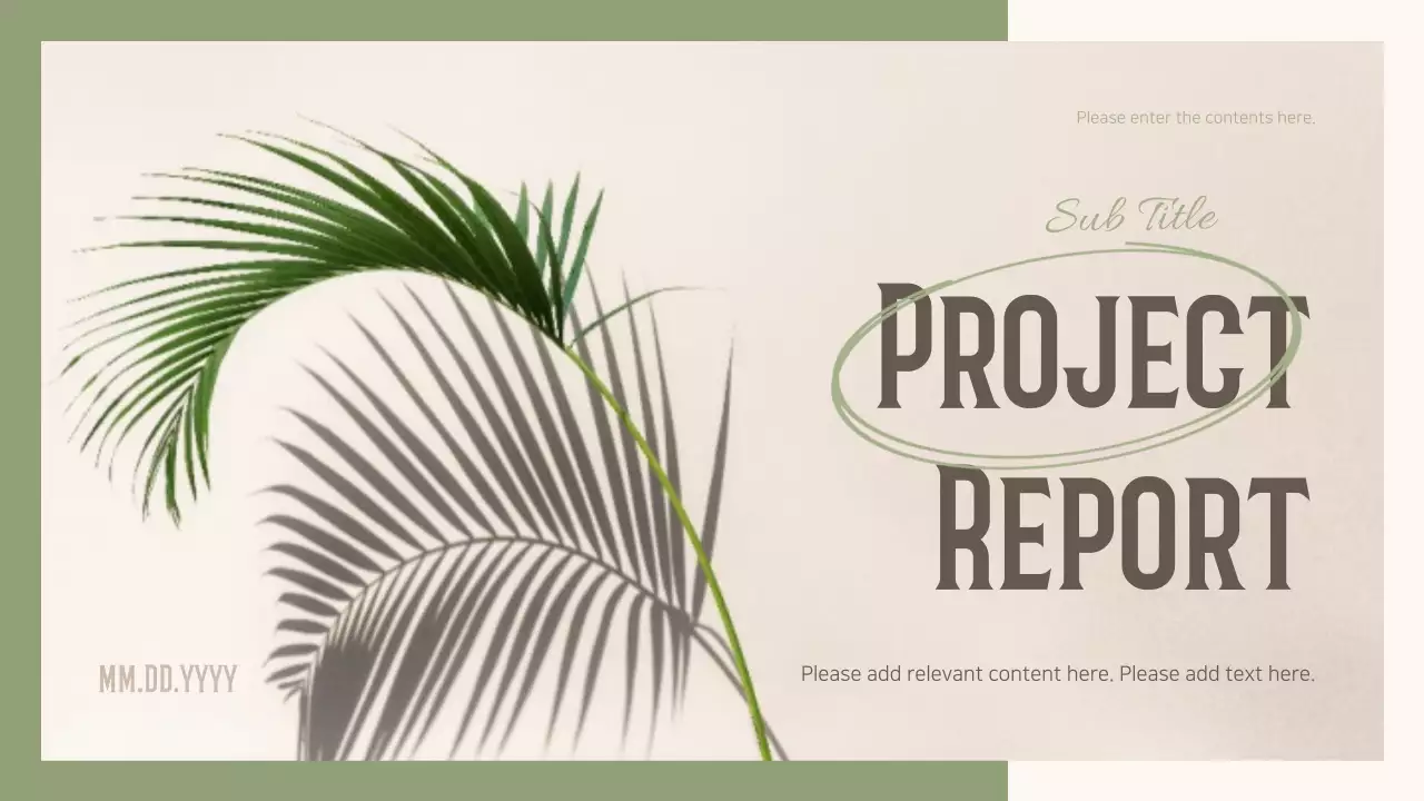 Green Minimalist Project Report Document Presentation