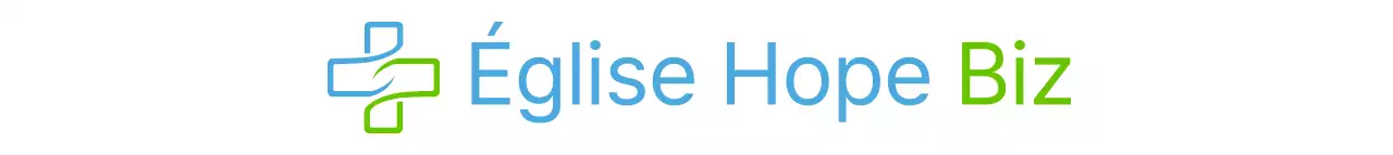 Logo symbolique simple en chartreuse et bleu clair Sensibilisation et promotion de l'Église