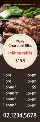 Banner promocional de costelas tradicionais marrons