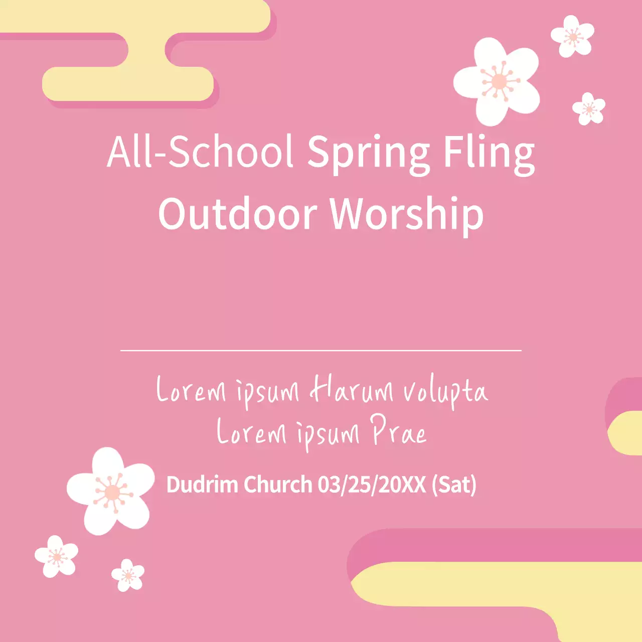 Banner de anúncio de evento minimalista rosa