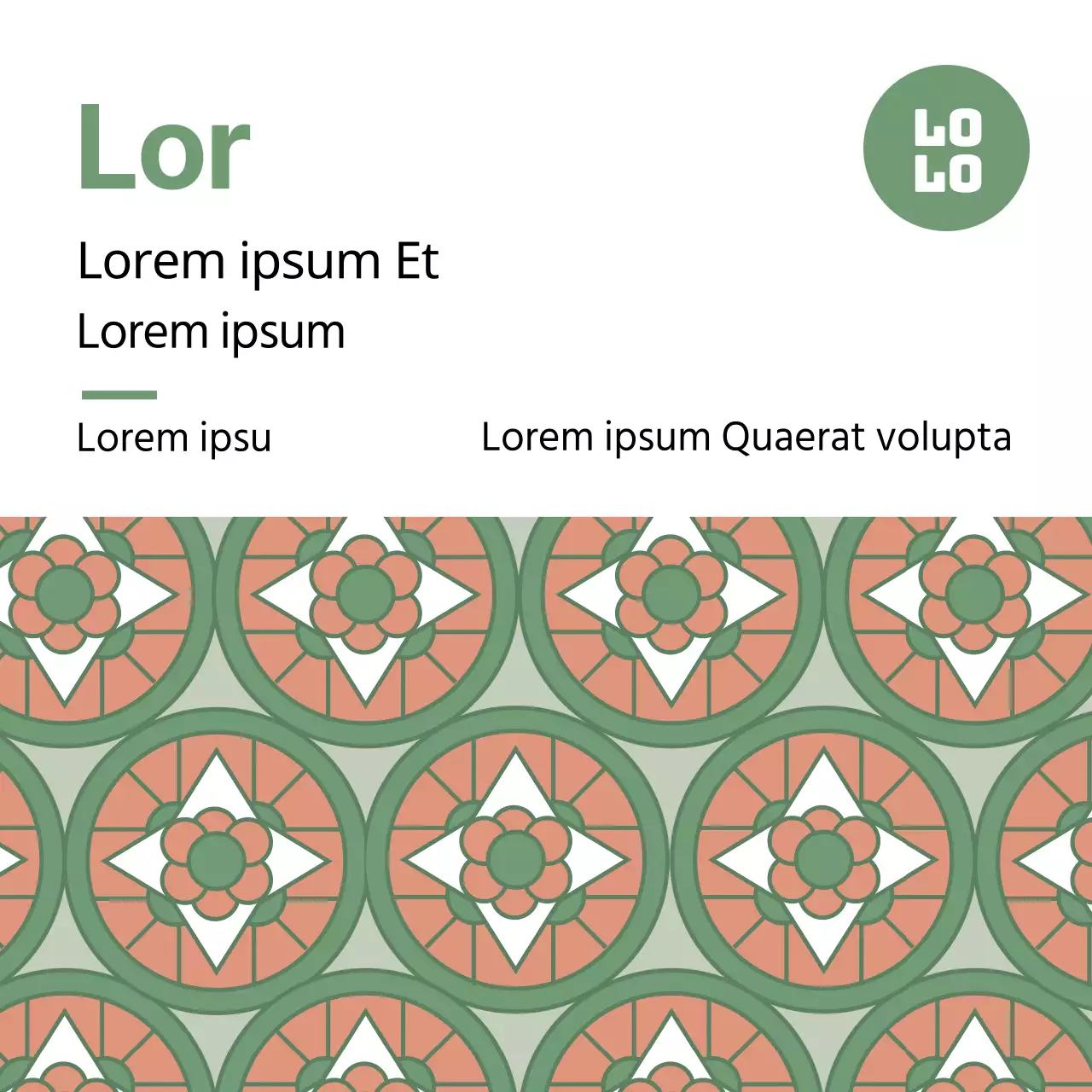 Traditioneel hanwa voedseletiket met chartreuse patroon