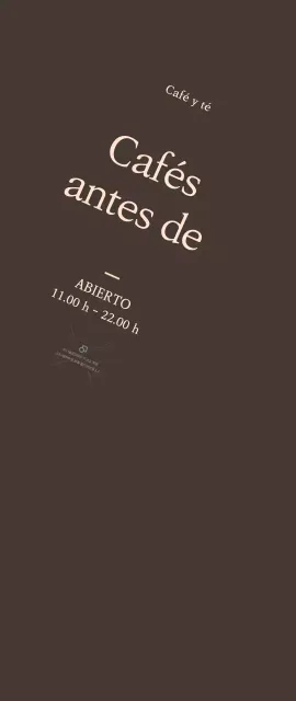 Promoción de apertura de pequeña cafetería sobre fondo marrón