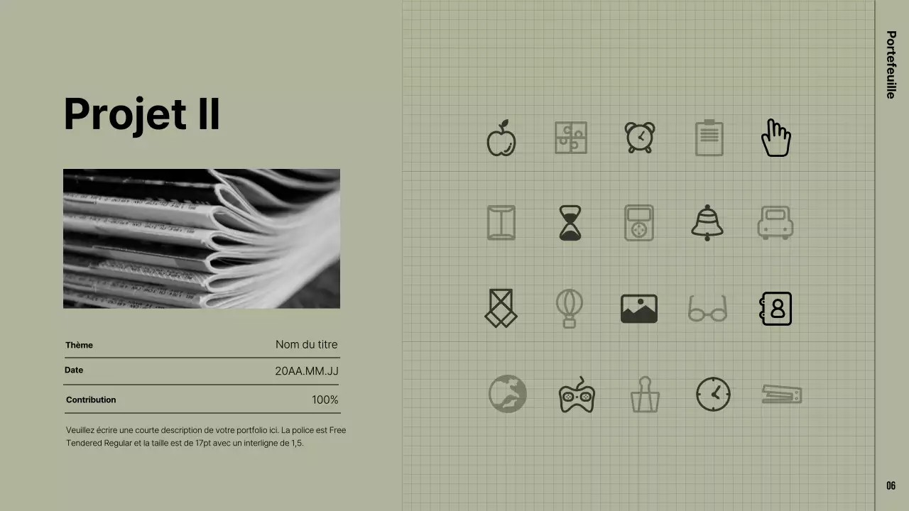 Un portefeuille moderne en kaki et beige