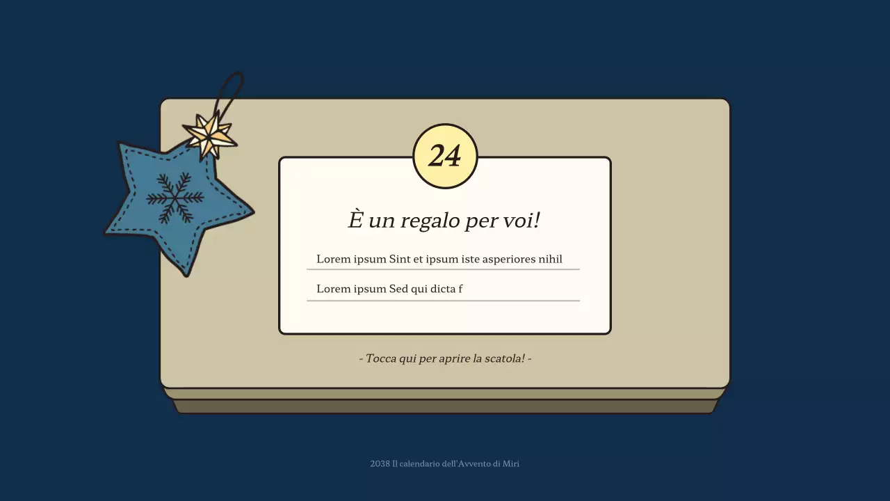 Calendario anticipato di Natale in blu e rosso