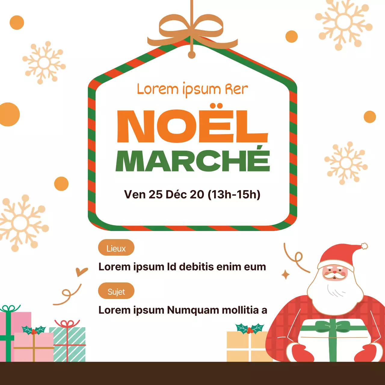 Illustration rouge Promotion de l'église de Noël