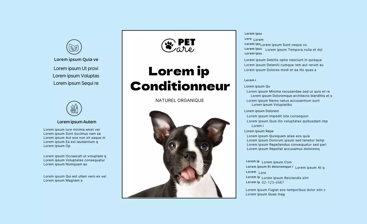 bleu clair logo photo étiquette simple pour animaux de compagnie