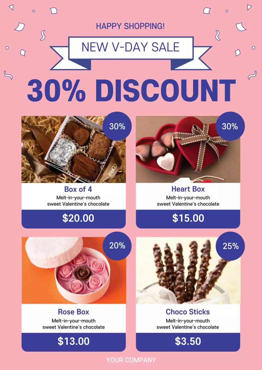 Pink Trendy Chocolate Promotion Poster