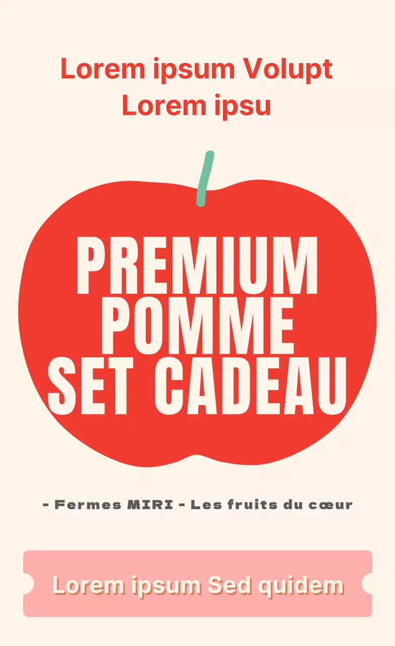 Texte illustré Autocollant vertical de la pomme