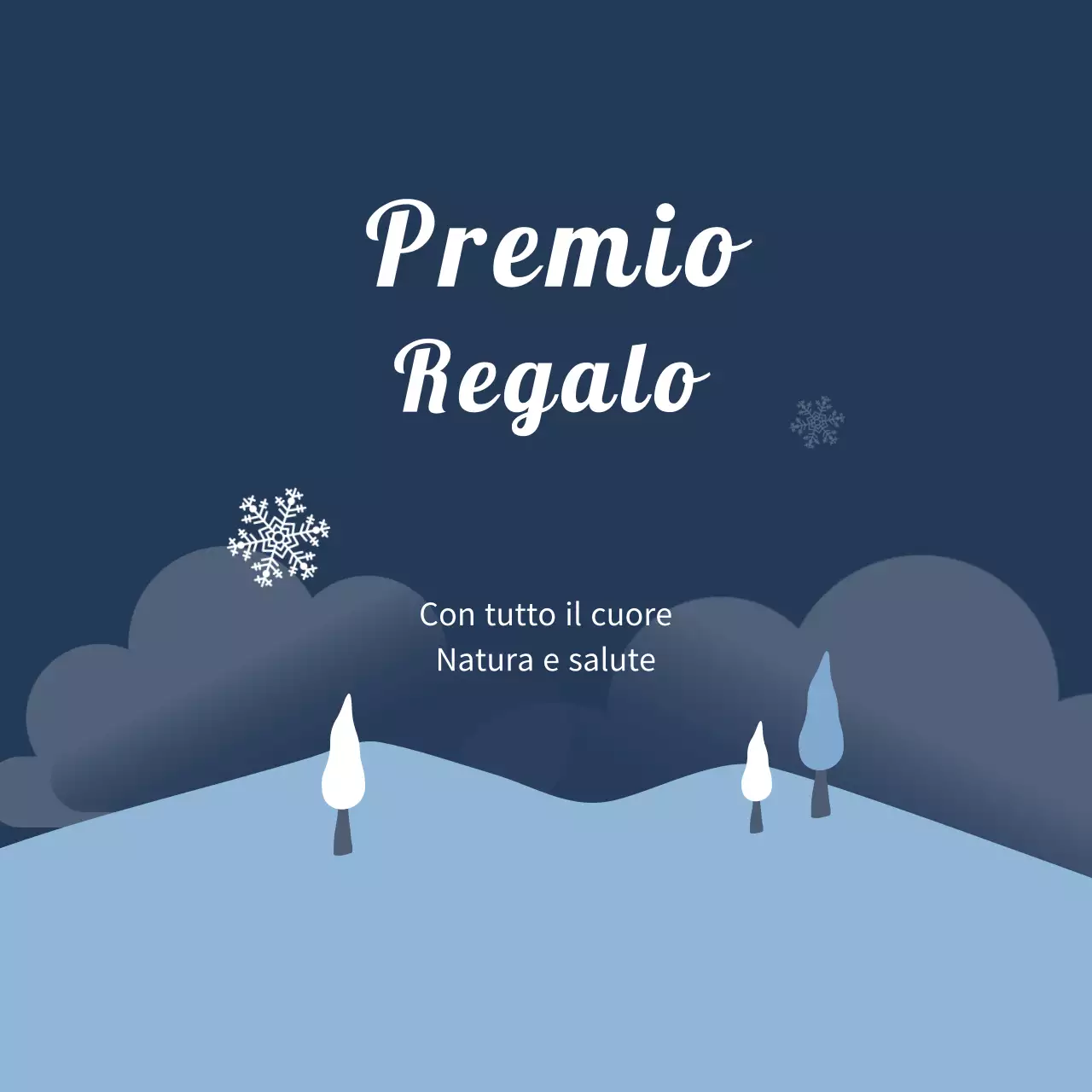 Etichetta regalo invernale con illustrazione blu