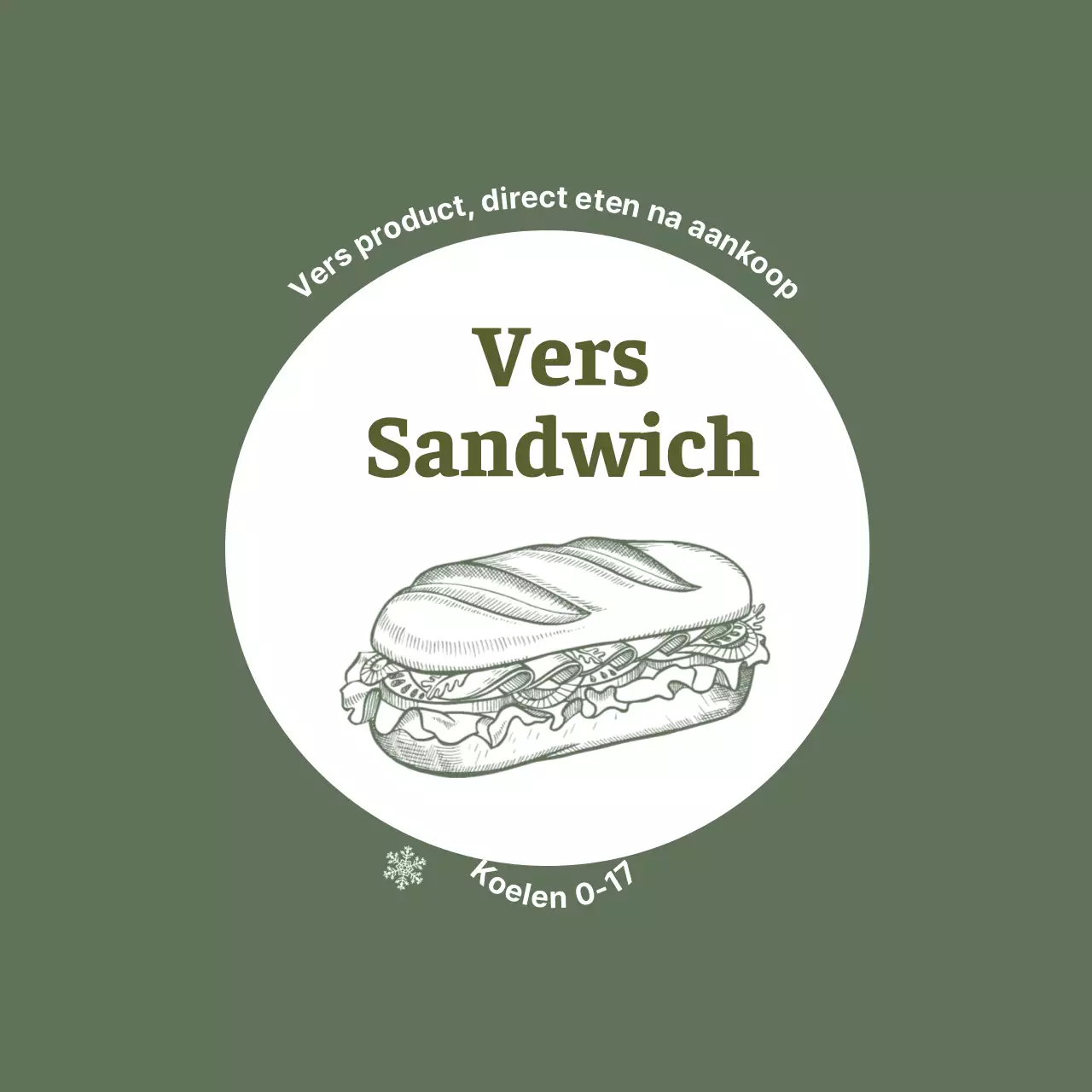 Groene illustratie vintage voedsel sandwich label