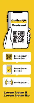 Etichette illustrate gialle per la registrazione del coronavirus