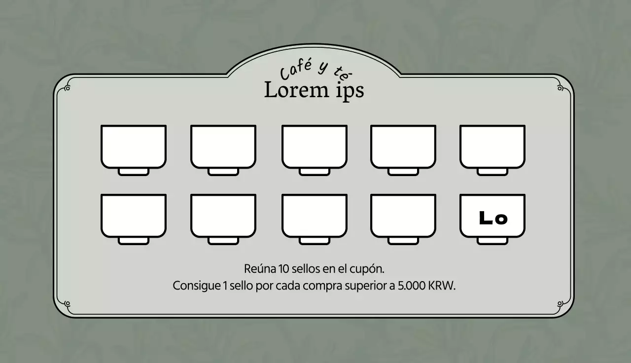 Cupón Green Grey Illustrated Logo Cafe Tea