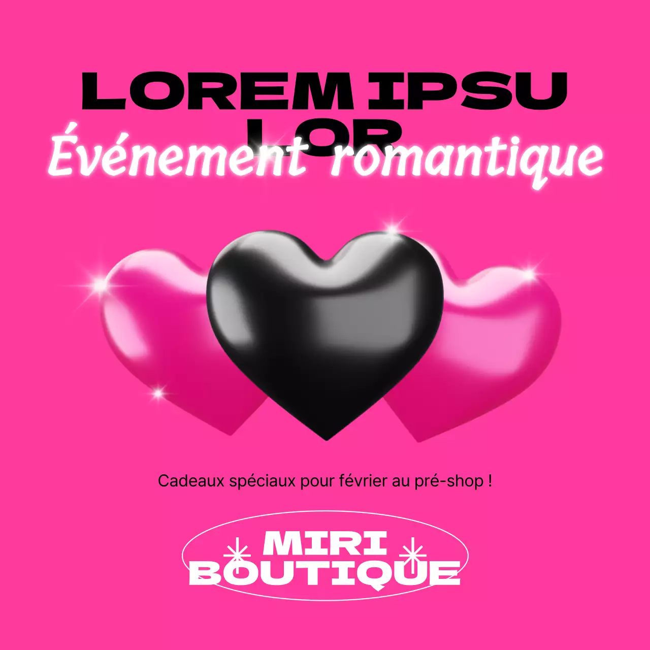 Événement "Coeurs roses et noirs