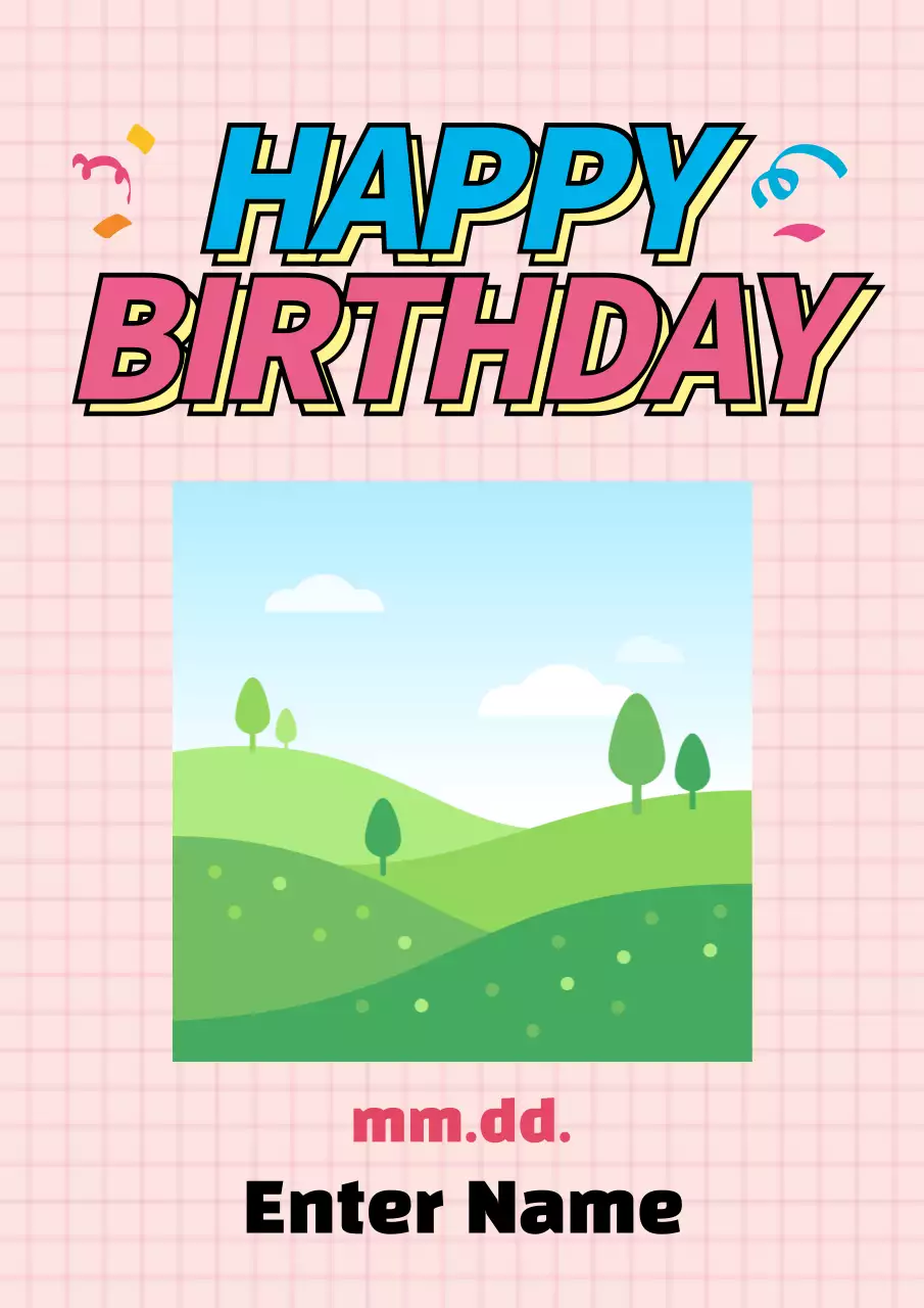 Pink Retro Birthday Invitation Poster