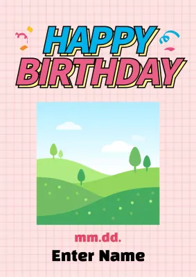 Pink Retro Birthday Invitation Poster
