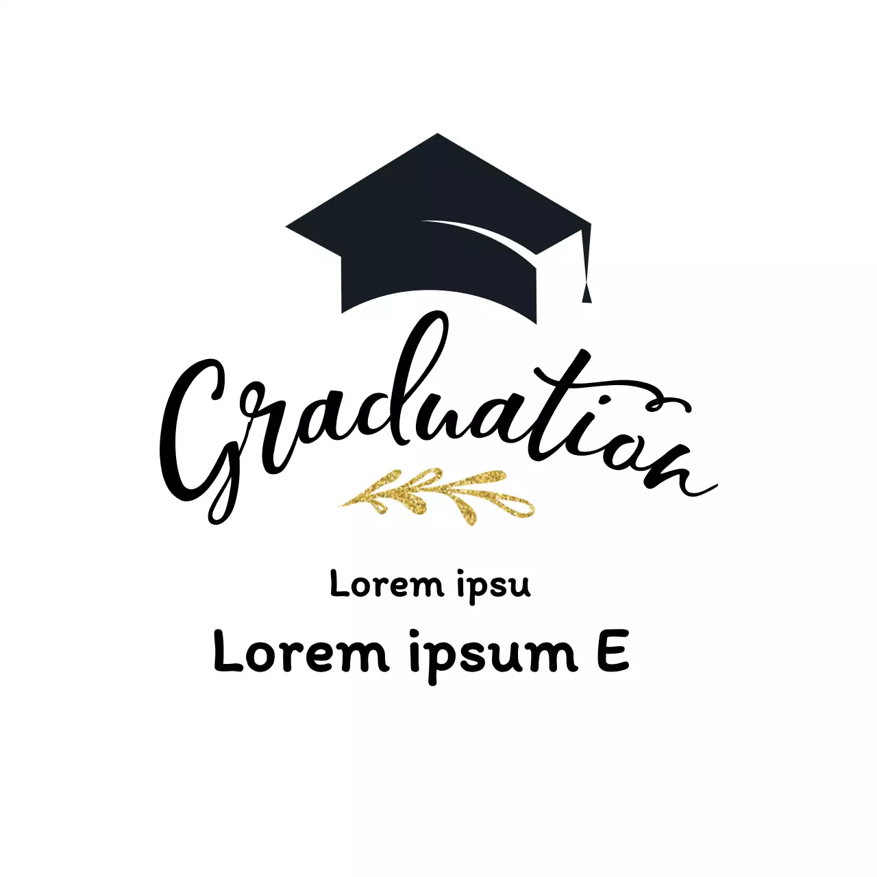 Illustrazione nera e oro della celebrazione della laurea