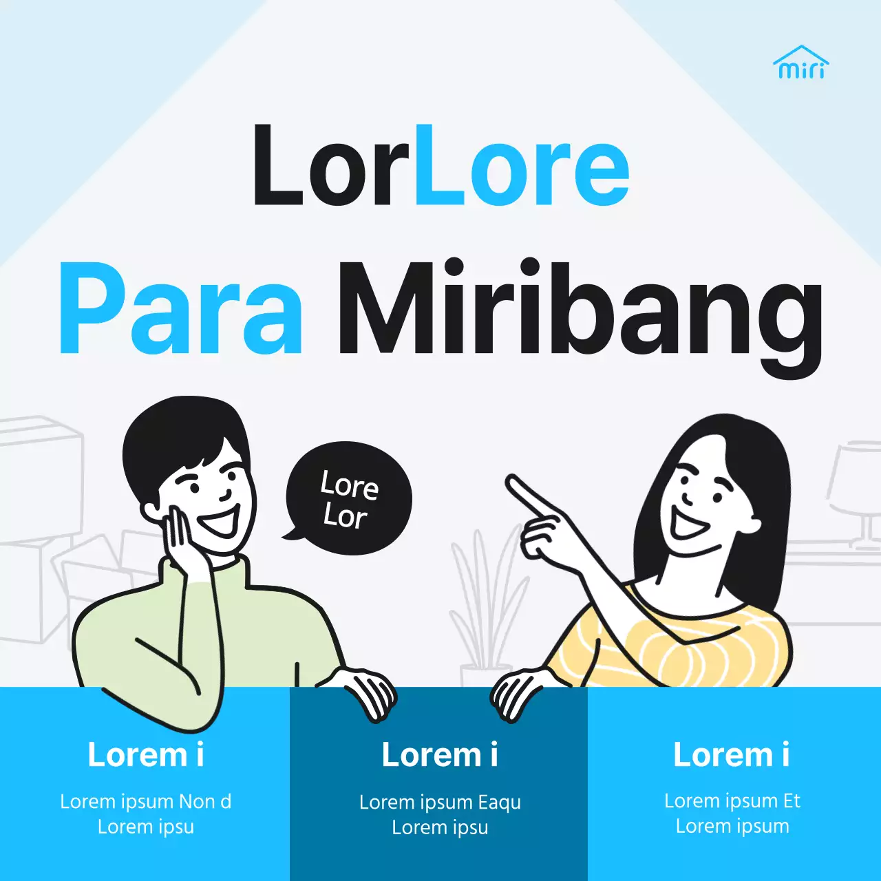 Tema simples de sala de estar em azul para promover a mudança
