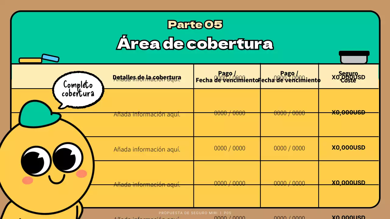 Turquoise Cute Character Child Insurance Proposal Presentation