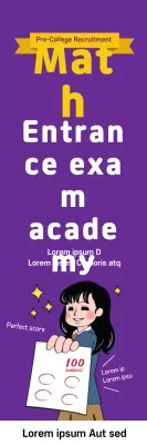 Banner de recrutamento de matemática da moda roxa