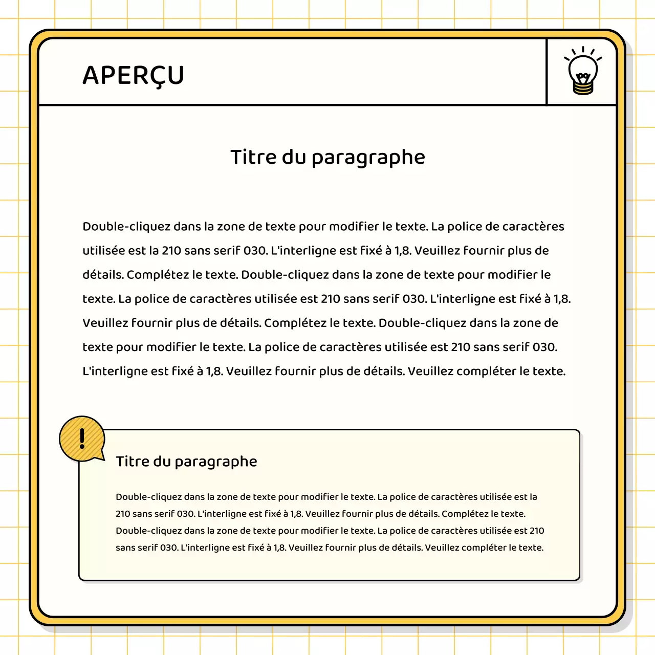 Kit de présentation de base en jaune et chartreuse