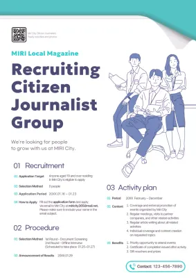 Teal Modern Recruitment Announcement Poster