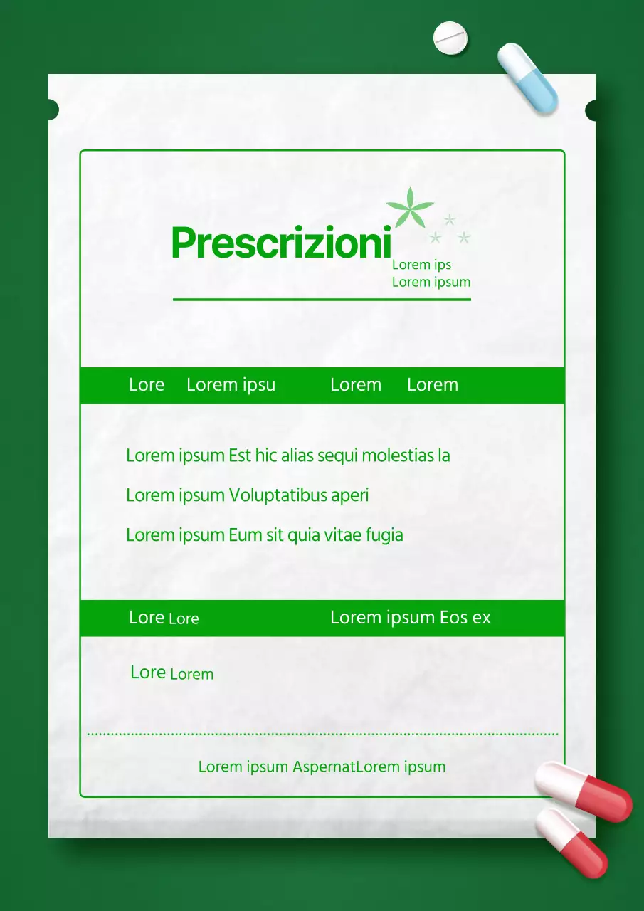 Lista di controllo Corona Blue con concetto di prescrizione verde