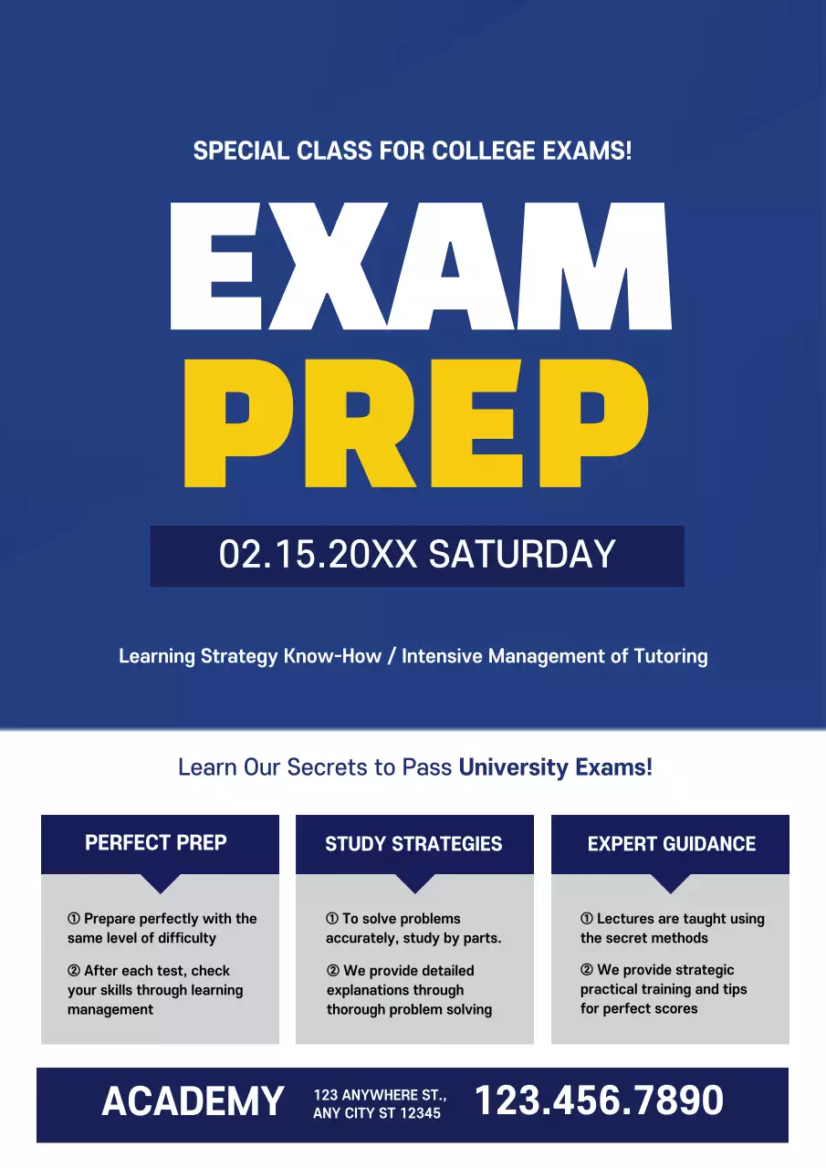 Blue Professional Exam Guide Poster