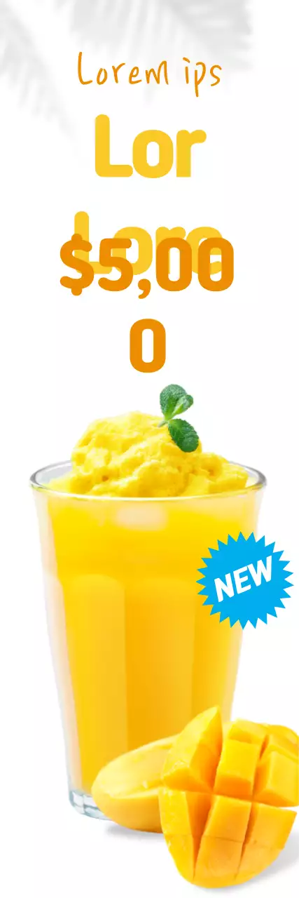 Banner de promoção de smoothie moderno amarelo