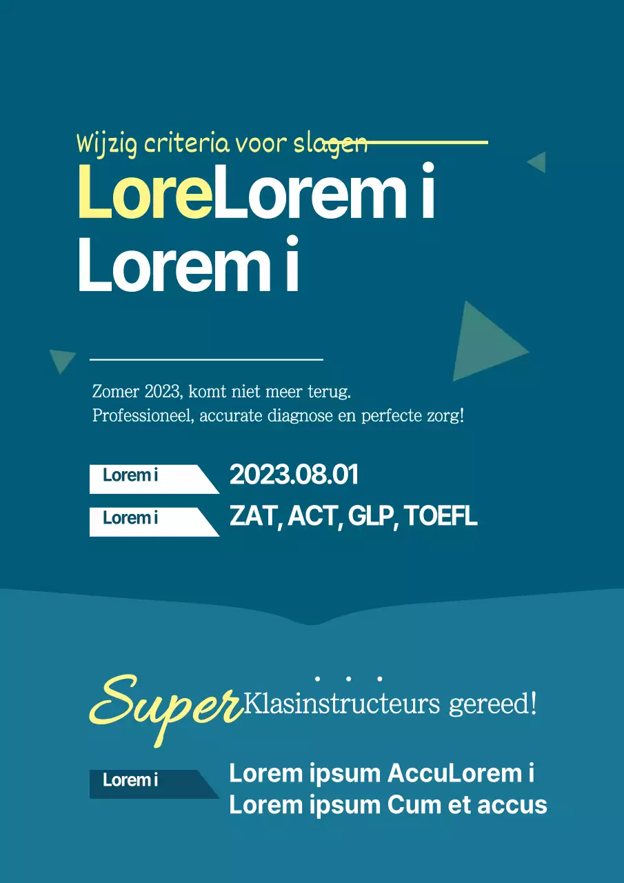 Bevorder een schone zomerklas met blauwe en groene vormen