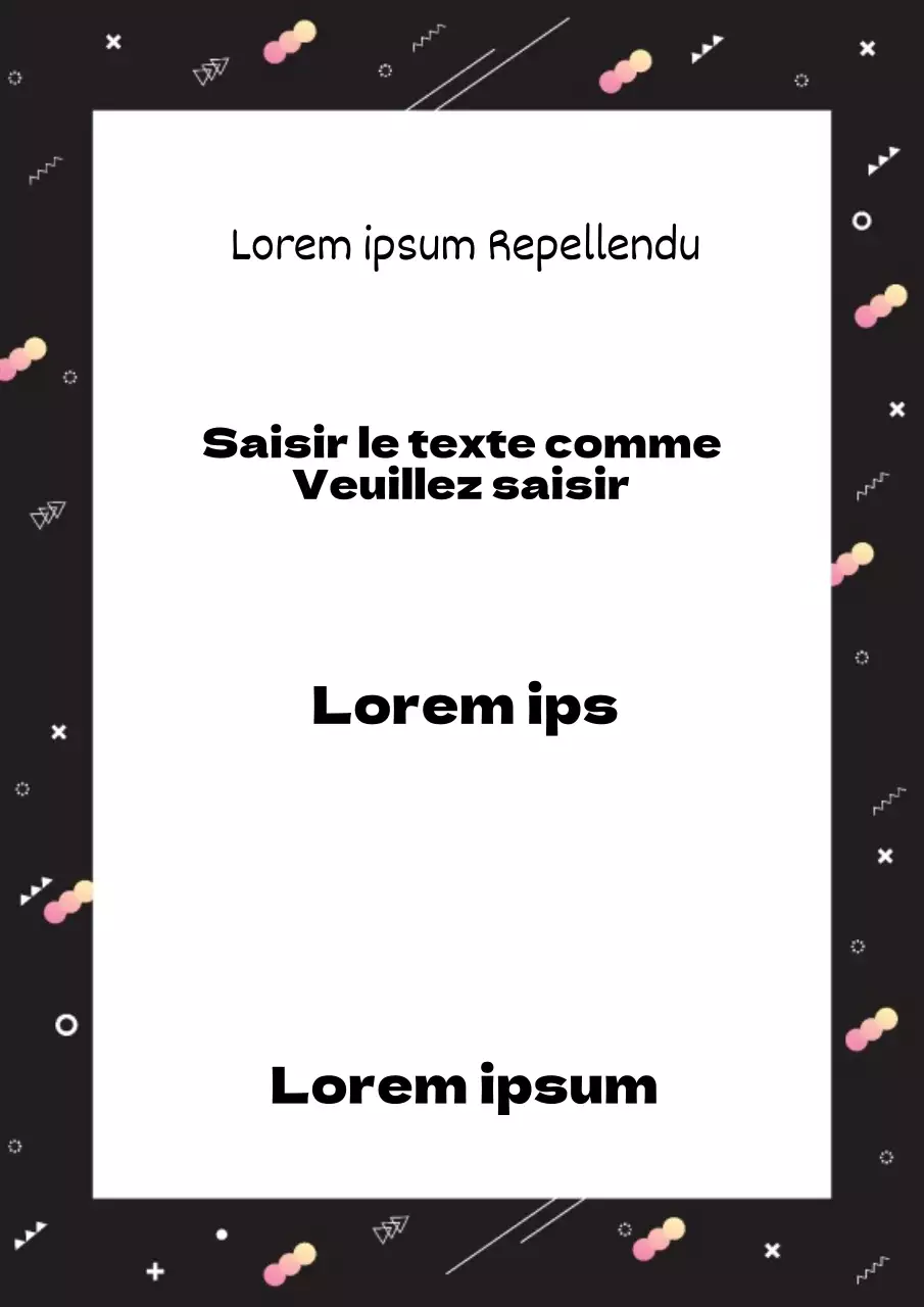 Annonce d'un événement simple avec diverses formes en noir