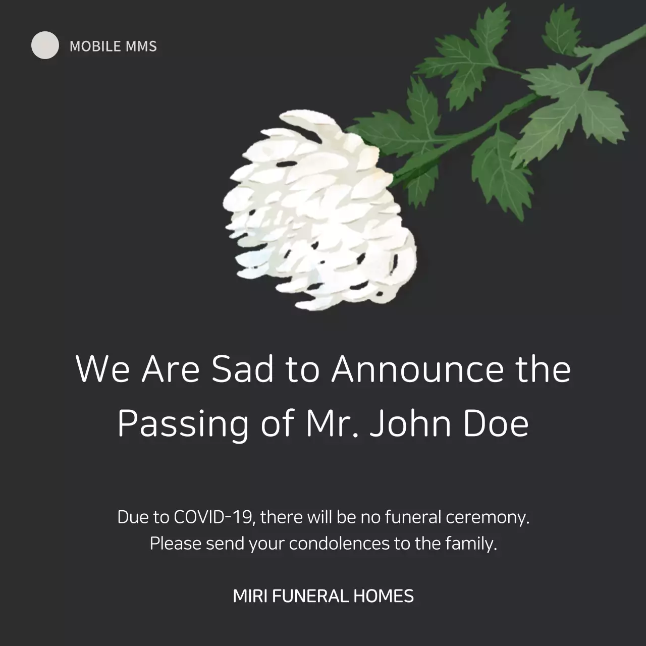 Black Traditional Funeral Announcement Social Media Post