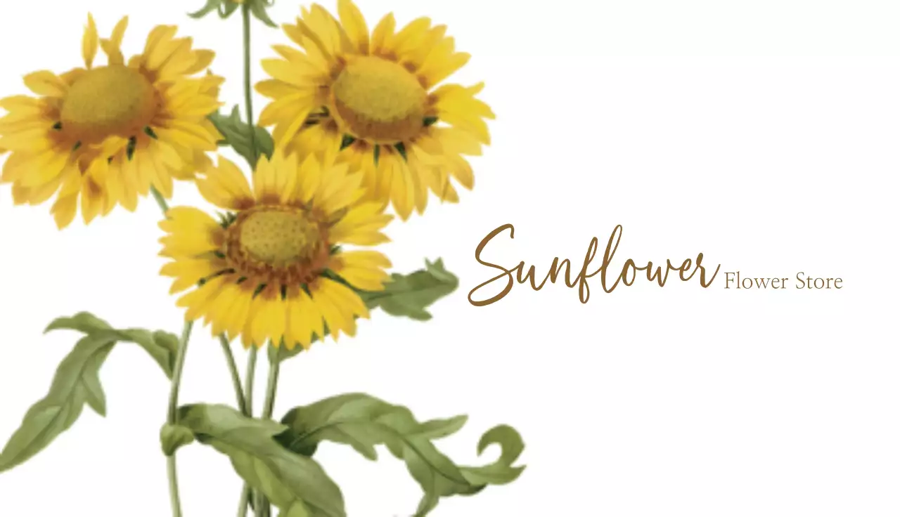 Yellow Floral Flower Business Card