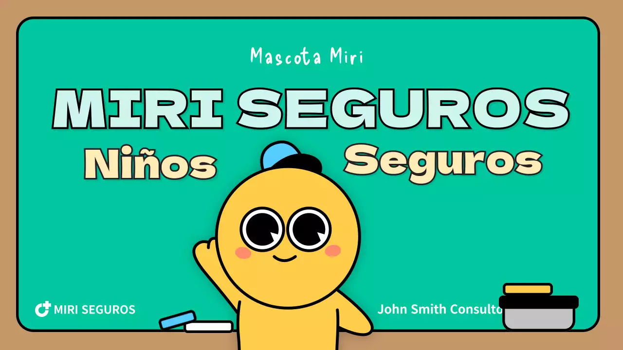 Turquoise Cute Character Child Insurance Proposal Presentation