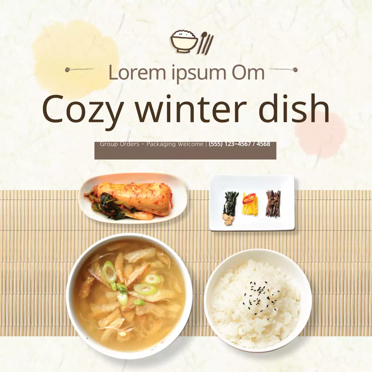 Beige Traditional Winter Dish Promotion Banner