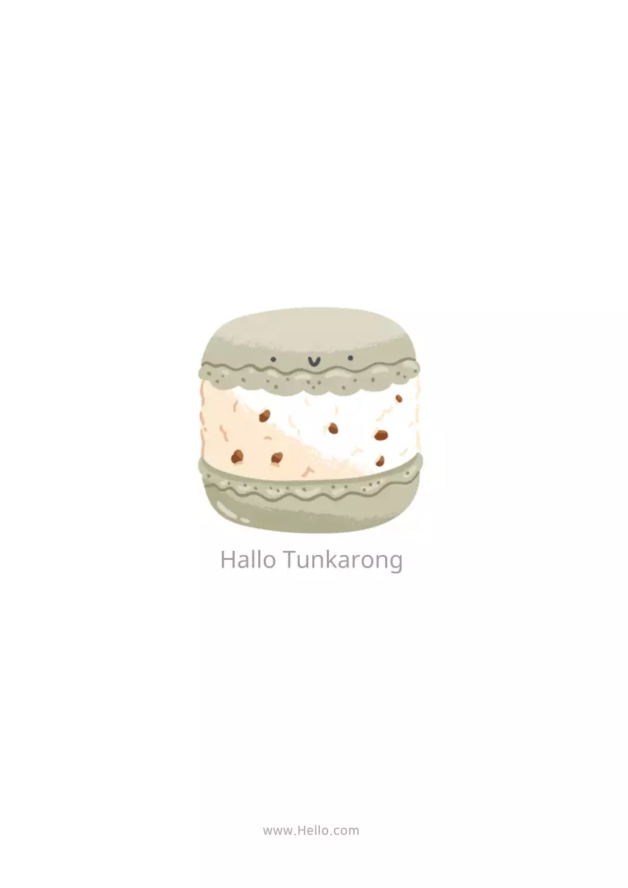 Niedliche Macaron Cafe Menü-Werbekarte in Beige