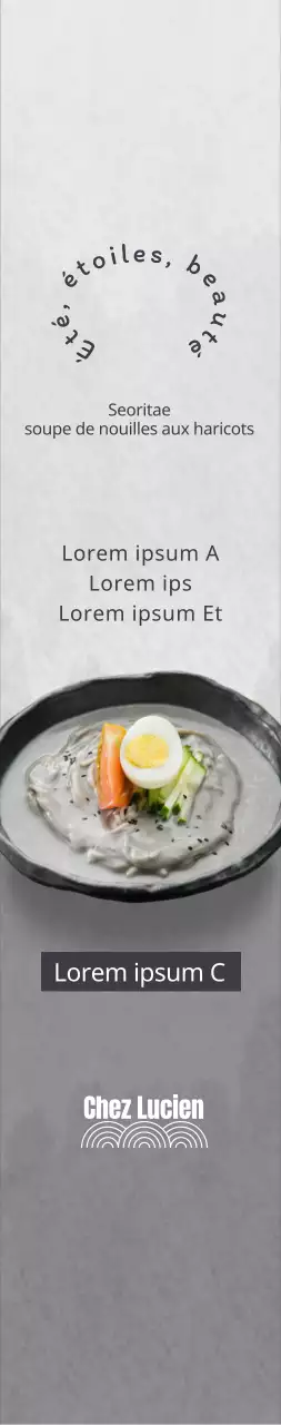 Promouvoir la soupe coréenne de nouilles aux haricots sur un fond gris pour un look épuré