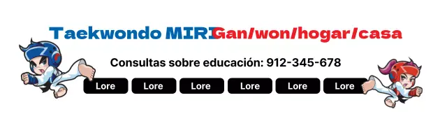 Blanco Rojo Azul Ilustración Promoción Escuela Taekwondo