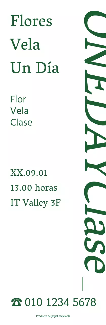 Sobre la clase de un día: una sencilla vela floral de estilo escultórico y sentimental en color verde.