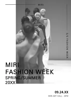 Promote a classic black and white fashion show