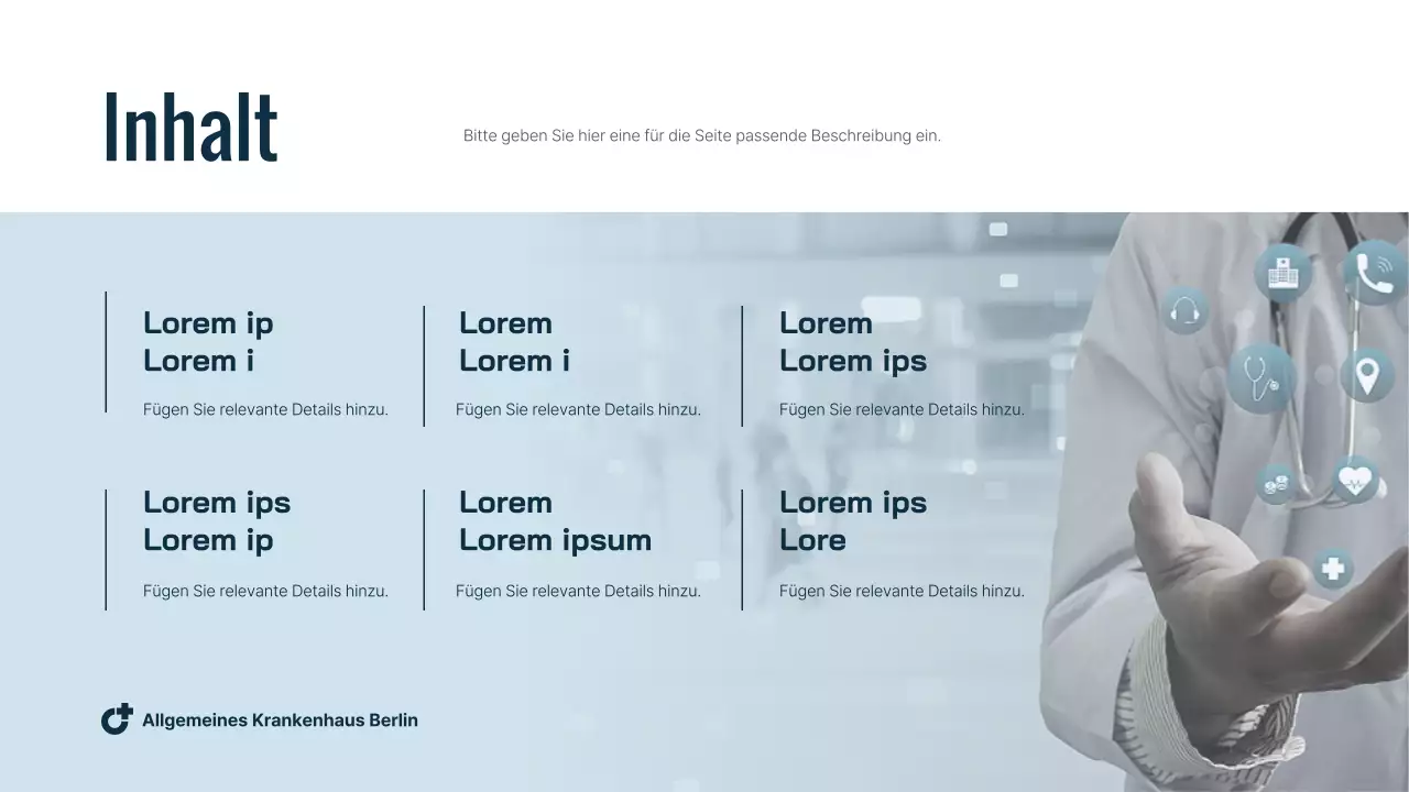 Ein einfaches blaues Krankenhaus-Online-Marketing-Handbuch