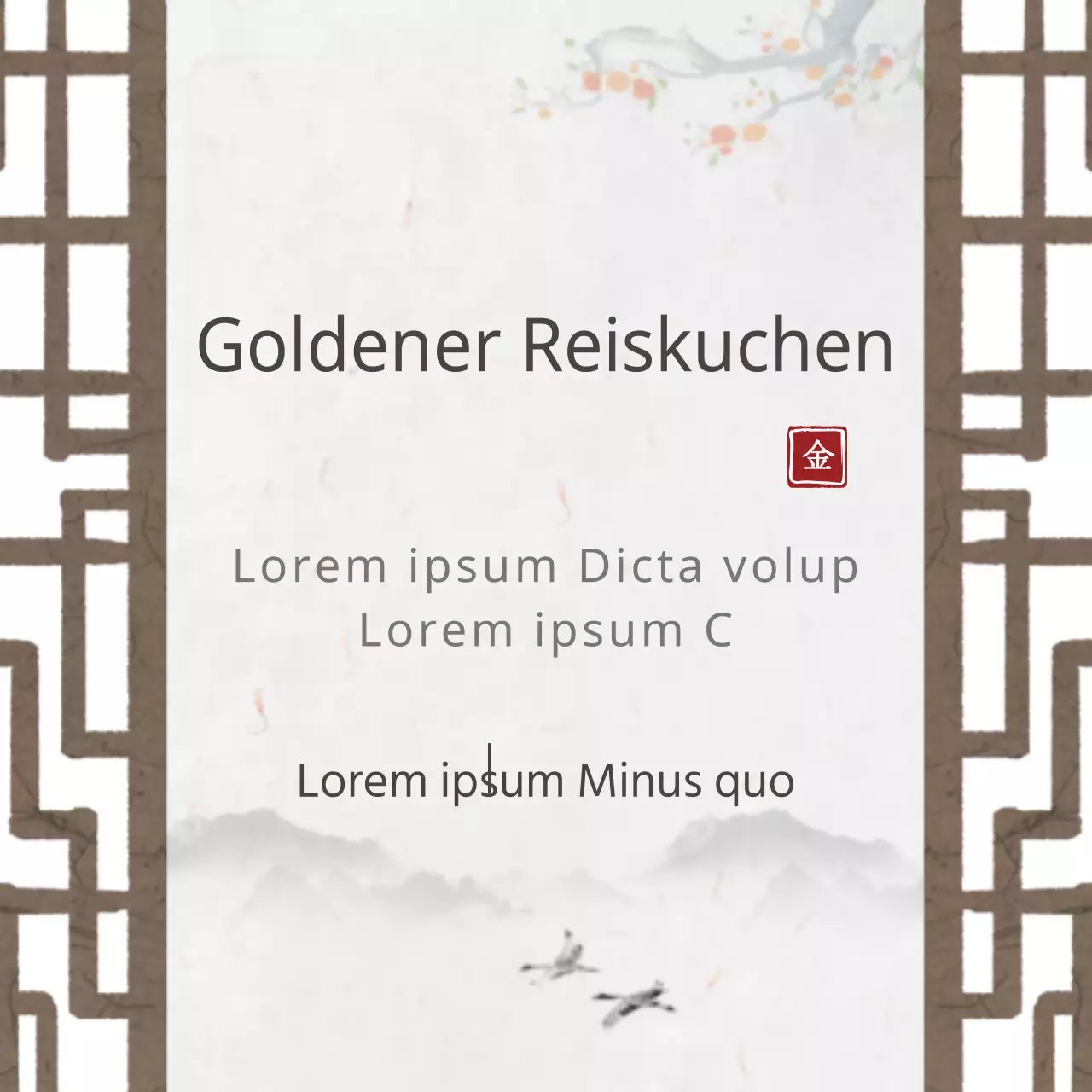 Goldener Reiskuchen
