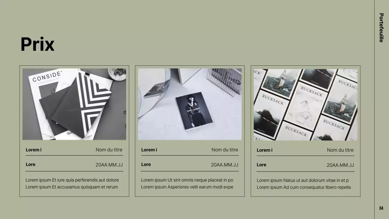 Un portefeuille moderne en kaki et beige