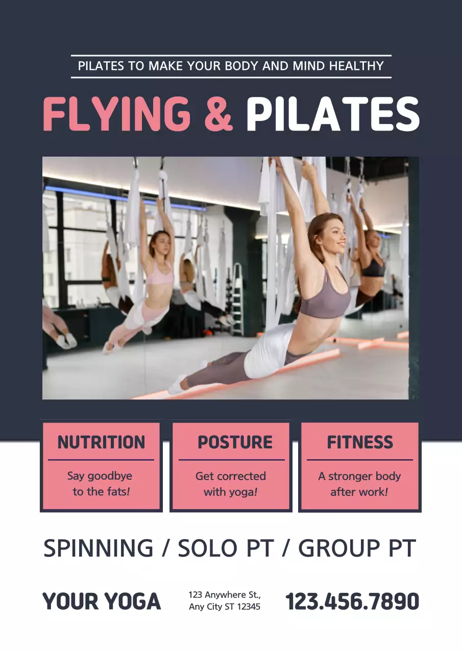 Navy Modern Fitness Promotion Poster