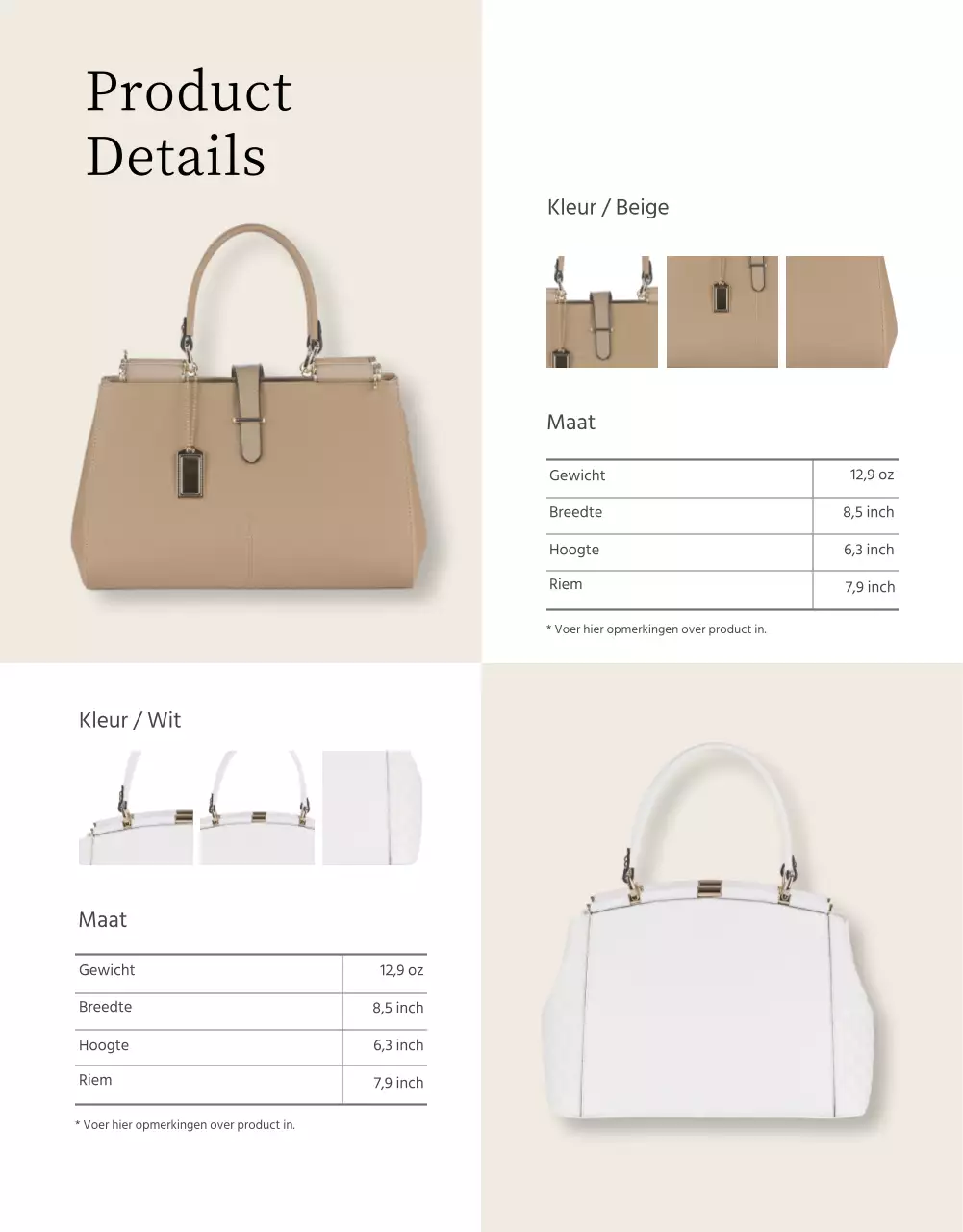 Een sentimentele veganistische tas in zacht ivoor Meer info