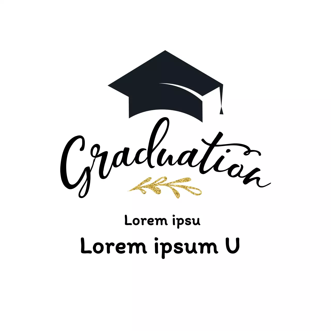 Schwarz-goldene Illustration der Abschlussfeier