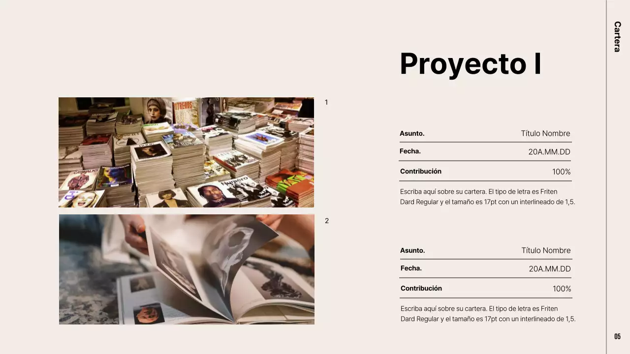 Una cartera moderna en caqui y beige