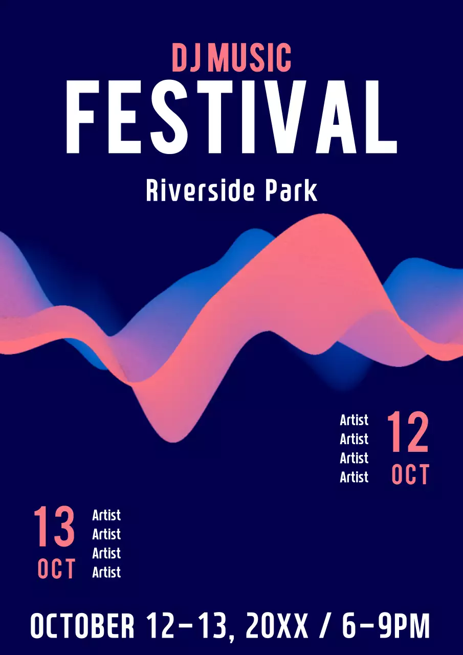 Navy Trendy Music Event Poster