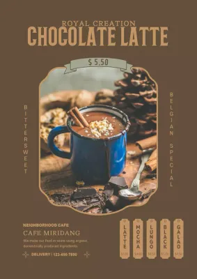 Brown Rustic Chocolate Promotion Poster